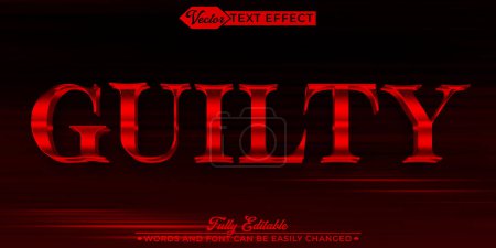 Red Guilty Vector Editable Text Effect Template