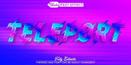 Futuristic Teleport Vector Editable Text Effect Template