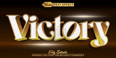 Illustration for Historic Victory Vector Editable Text Effect Template - Royalty Free Image