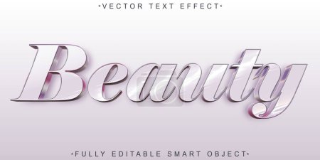 Elégant vecteur de beauté entièrement modifiable Effet de texte d'objet intelligent
