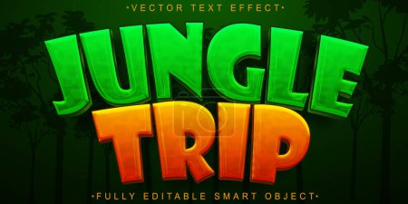 Dschungel-Trip-Vektor vollständig editierbar Smart Object Text Effect