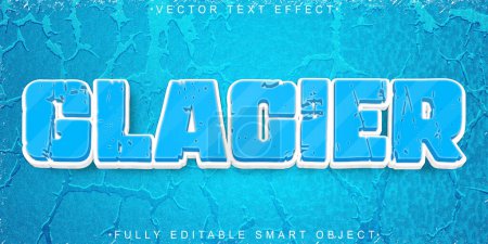 Cartoon Blue Glacier Vector Fully Editable Smart Object Text Eff