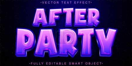 Illustration for Shiny After Party Vector Fully Editable Smart Object Text Effect - Royalty Free Image