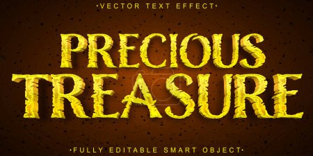 Golden Precious Treasure Vector Voll editierbarer Smart Object Text