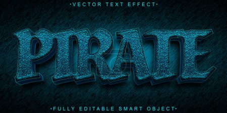 Blue Pirate Vector Fully Editable Smart Object Text Effect