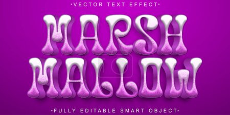 Sweet Cute MarshMallow Vector Fully Editable Smart Object Text E