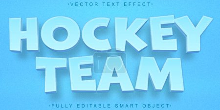 Vector de equipo de hockey azul de dibujos animados Texto de objeto inteligente totalmente editable