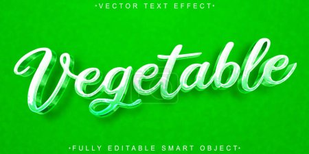 Vector vegetal fresco verde Objeto inteligente totalmente editable Texto Ef
