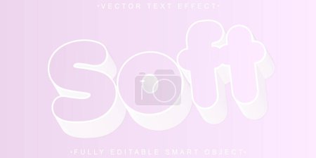 Pastel Soft Vector Efecto de texto de objeto inteligente totalmente editable