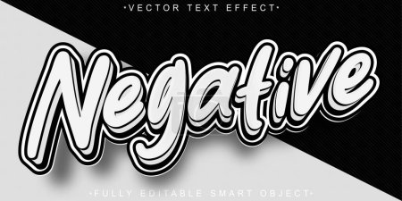 Negativer Vektor vollständig editierbarer Smart Object Text Effekt