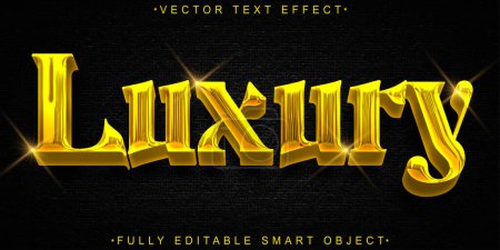 Illustration for Luxury Golden Vector Fully Editable Smart Object Text Effect - Royalty Free Image