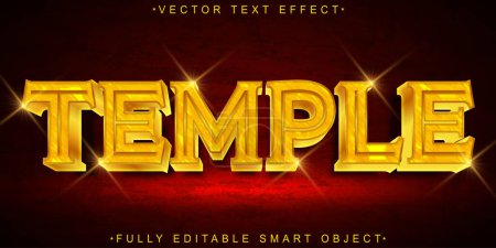 Golden Shiny Temple Vector Fully Editable Smart Object Text Effe