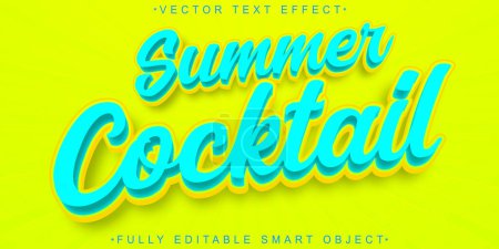 Cartoon Summer Coctail Vektor Voll editierbar Smart Object Text E
