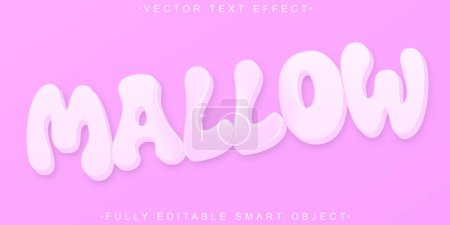 Süße süße MarshMallow Vektor vollständig editierbare Smart Object Text E