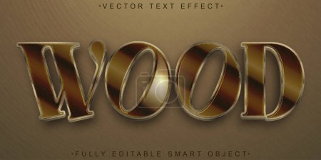 Illustration for Classic Wood Vector Fully Editable Smart Object Text Effect - Royalty Free Image