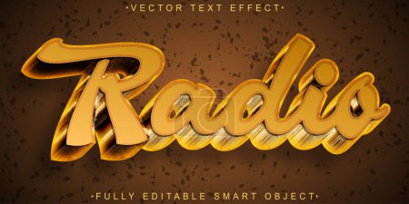 Illustration for Shiny Retro Orange Radio Vector Fully Editable Smart Object Text - Royalty Free Image