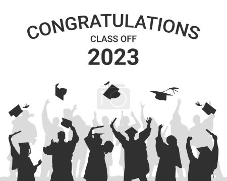 Foto de Celebración Educación Graduación Estudiantil Éxito Concepto de aprendizaje. Los estudiantes lanzan gorras de graduación en el aire. - Imagen libre de derechos