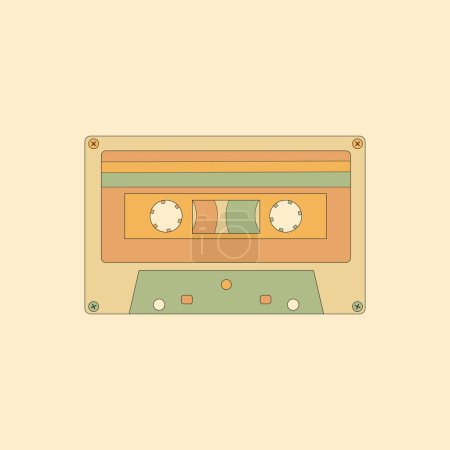 Foto de Cinta de audio de cassette vintage 90s nostalgia estilo antiguo retro. ilustración vectorial - Imagen libre de derechos