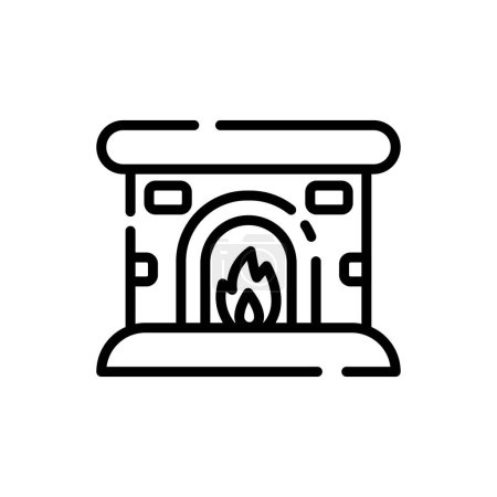 Foto de Icono de chimenea vector aislado sobre fondo blanco. Elemento para la decoración de Navidad vector de ilustración - Imagen libre de derechos