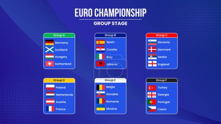 Euro 2024 Group Stage. Football Championship European Cup. Vector illustration