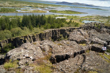Photo for Continental divide showing tectonic plates Iceland - Royalty Free Image