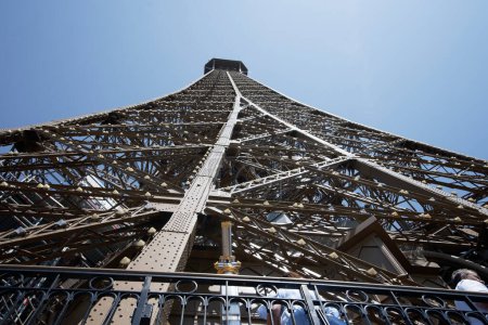 Photo for France, Paris, 6 JULY 2023 Looking up at The Eiffel Tower - Royalty Free Image