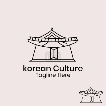Téléchargez les illustrations : Modèle de conception de logo de culture coréenne. Accueil coréen Logo Design. - en licence libre de droit