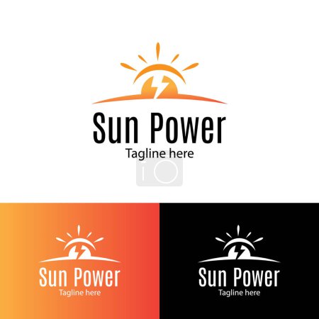 Téléchargez les illustrations : Modèle de conception de logo Sun Power. - en licence libre de droit