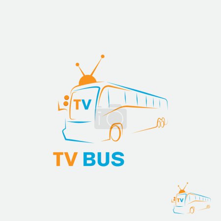 TV Bus Logo Design-Vorlage.