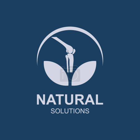 Illustration for Natural Solutions For Health Logo Design Template. Health Bone Logo Design Template. Bone Logo Design. - Royalty Free Image
