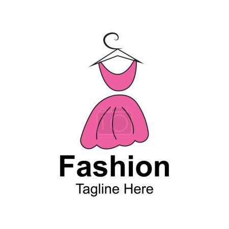 Mode-Logo-Design-Vorlage. Abstrakte Schönheit Damenkleid Mode Logo Design Illustration. Bekleidung Shop Logo.