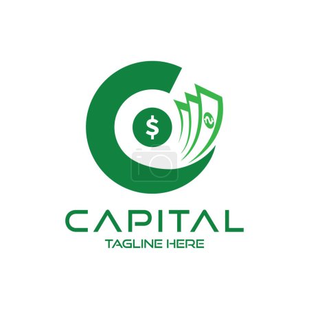 Plantilla de diseño de logotipo capital. Recaudación de Fondos Financieros y Contabilidad. Logo de capital empresarial.