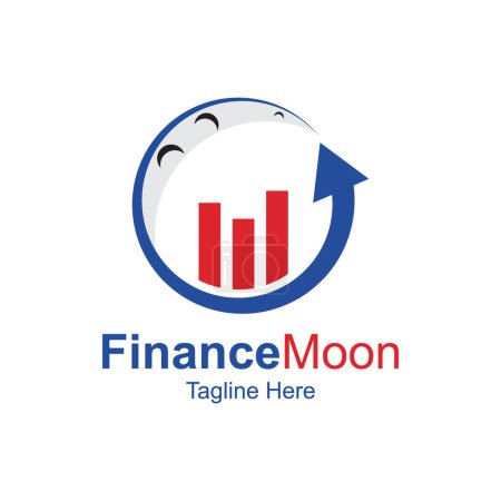 Finance Moon Logo Design Template. Fundraising Financial And Accounting Logo Design.