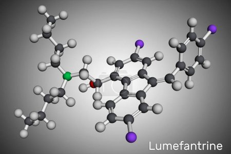 Photo for Lumefantrine, benflumetol molecule. It is used for the treatment of malaria. Molecular model. 3D rendering. Illustration - Royalty Free Image