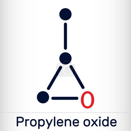 Molécule d'oxyde de propylène. Formule chimique squelettique. Illustration vectorielle