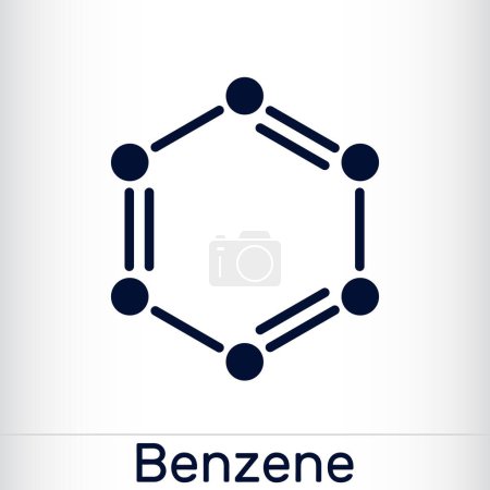 Benzene, benzol C6H6 molecule. Skeletal chemical formula. Vector illustration