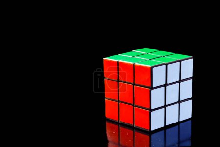 Photo for Rubik's cube on black background - Royalty Free Image