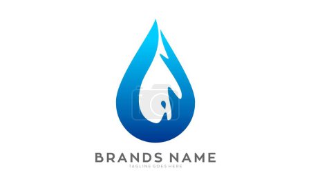 Téléchargez les illustrations : Elegant water drop symbol logo vector - en licence libre de droit