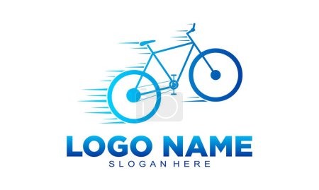 Illustration for Fast jumping bike vector logo - Royalty Free Image