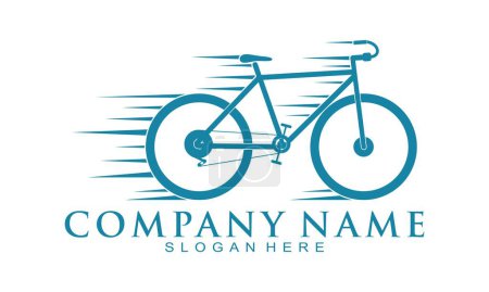 Téléchargez les illustrations : Vélo de course rapide logo vectoriel - en licence libre de droit