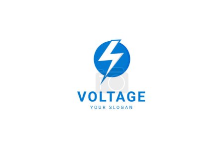Ilustración de Flash de tormenta de perno eléctrico de voltio para la industria de energía de voltaje eléctrico Logo Design Inspiration - Imagen libre de derechos