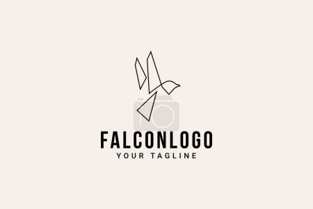 Téléchargez les illustrations : Faucon hipster vintage logo vectoriel icône illustration - en licence libre de droit