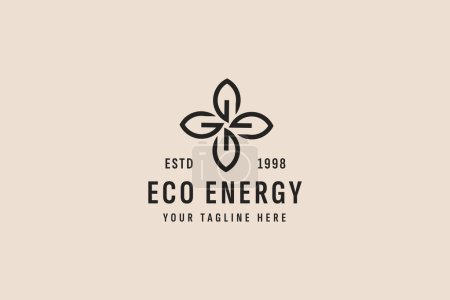 Photo for Vintage style eco friendly energy logo vector icon illustration - Royalty Free Image