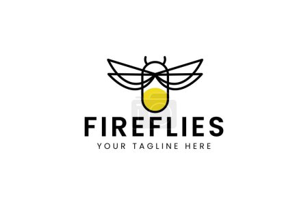 fireflies logo vector icon illustration