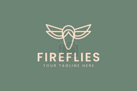 fireflies logo vector icon illustration