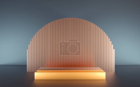 Photo for Podium scene on 3d room background . This is a 3d render illustration. - Royalty Free Image