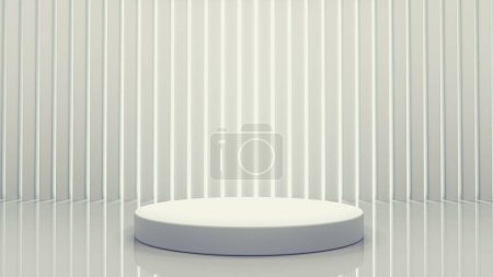 Foto de Escena de podio sobre fondo de habitación 3d. Esta es una ilustración de renderizado 3d. - Imagen libre de derechos