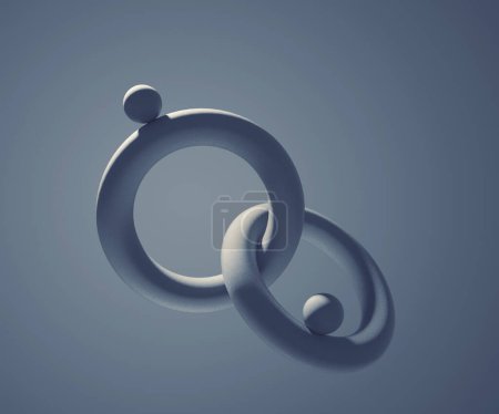 Photo for Spheres rotating in balance . This is a 3d render illustration. - Royalty Free Image
