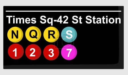 Illustration for Times Square 42nd Street station - Royalty Free Image