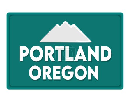 Illustration for Portland Oregon with green background - Royalty Free Image
